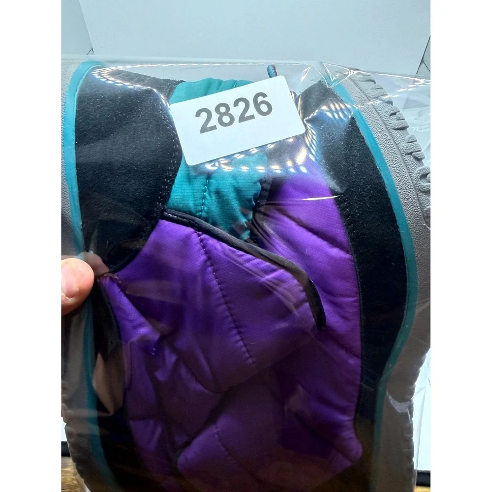 L.L.Bean Mountain Classic Quilted Mens 13 M Purple Teal Ankle Winter Snow Boot